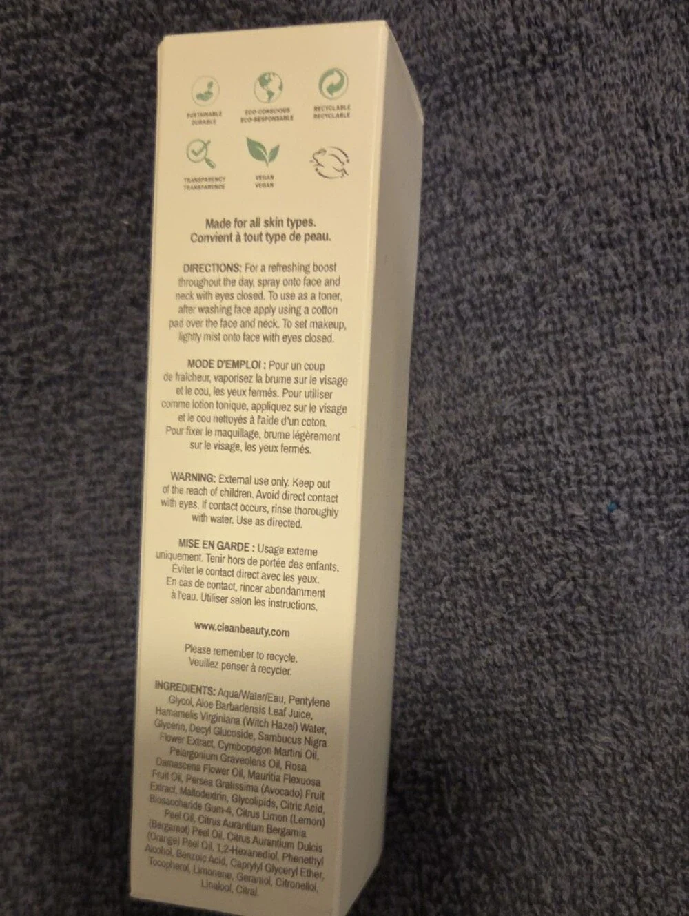 CLEAN Reserve Elderflower Mist — White Facial Mist